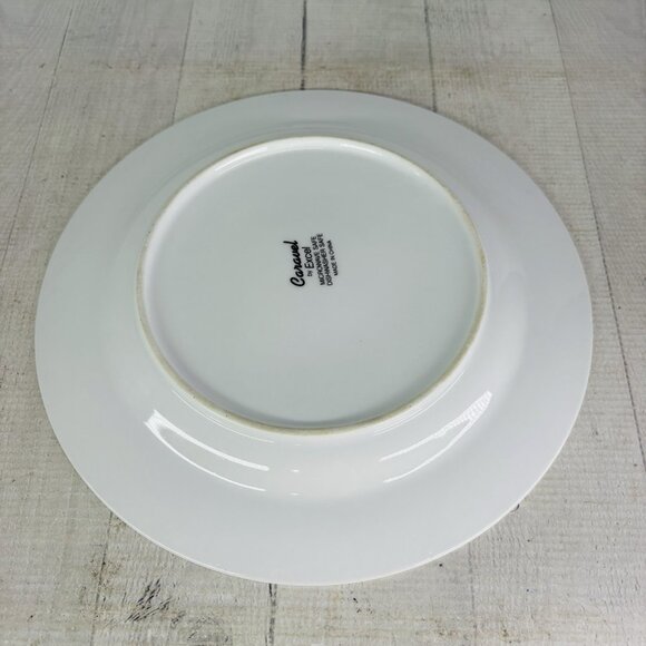 Excel CARAVEL Pink Purple Floral Iris Tulips Black Border Dinner Plates Set of 4 - Picture 7 of 16